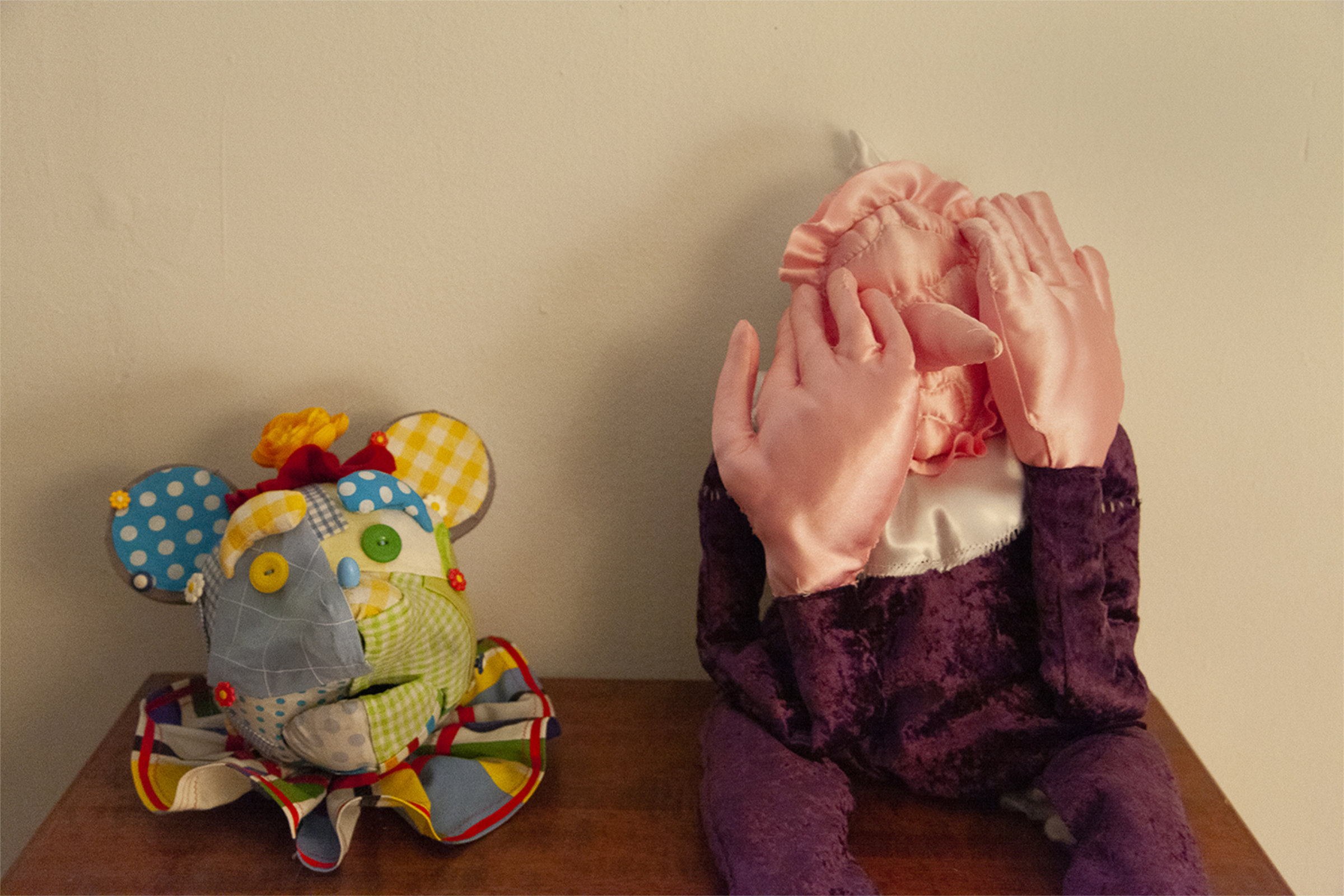 Hugo Dinër, In the End, 2021 Angélique Aubrit, Doll to be conforted 2, 2021