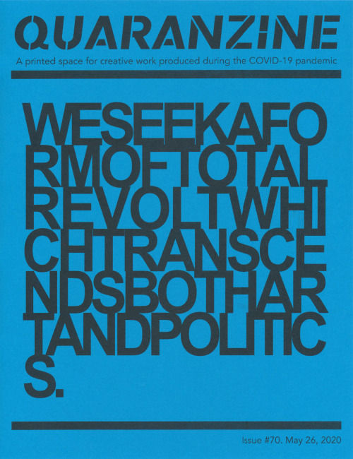 {Quaranzine #70}, 2020