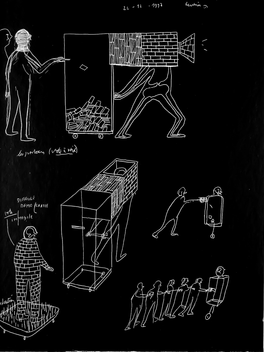 {Les porteurs, vote à voix}