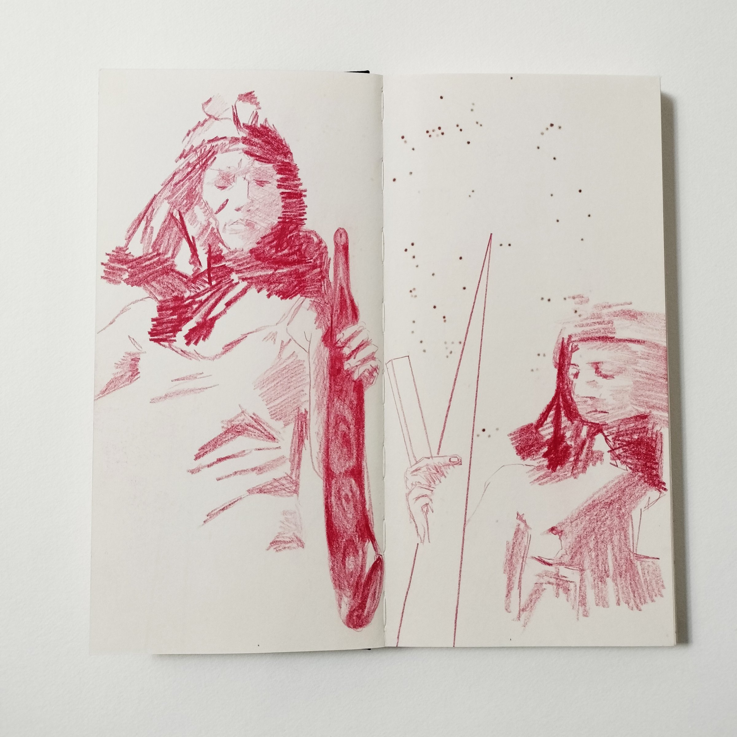 Étude pour personnages n°2, exposition {X degrés de déplacements}, 2011