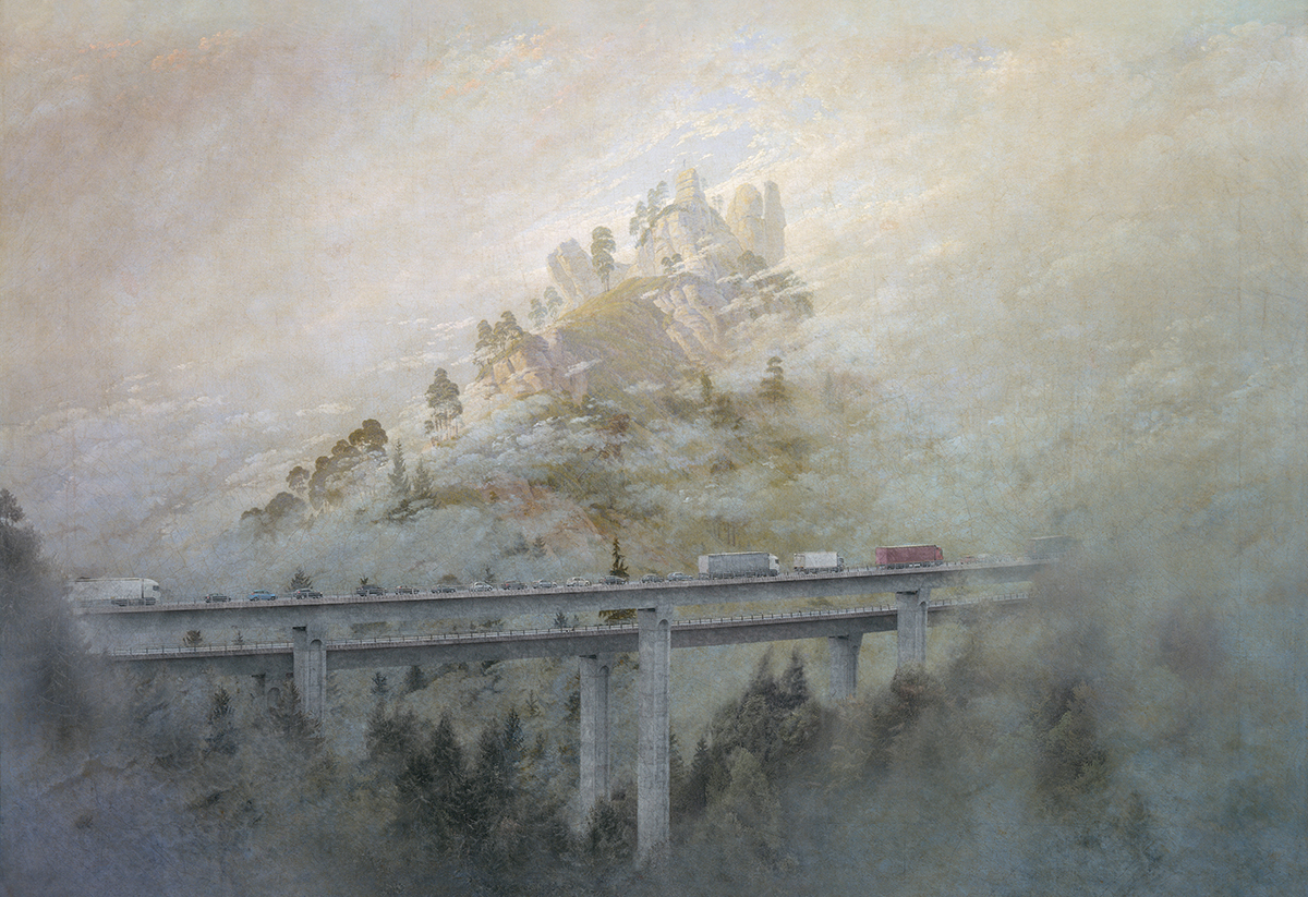 {Paysage de montagne dans la brume,} 1808-2015