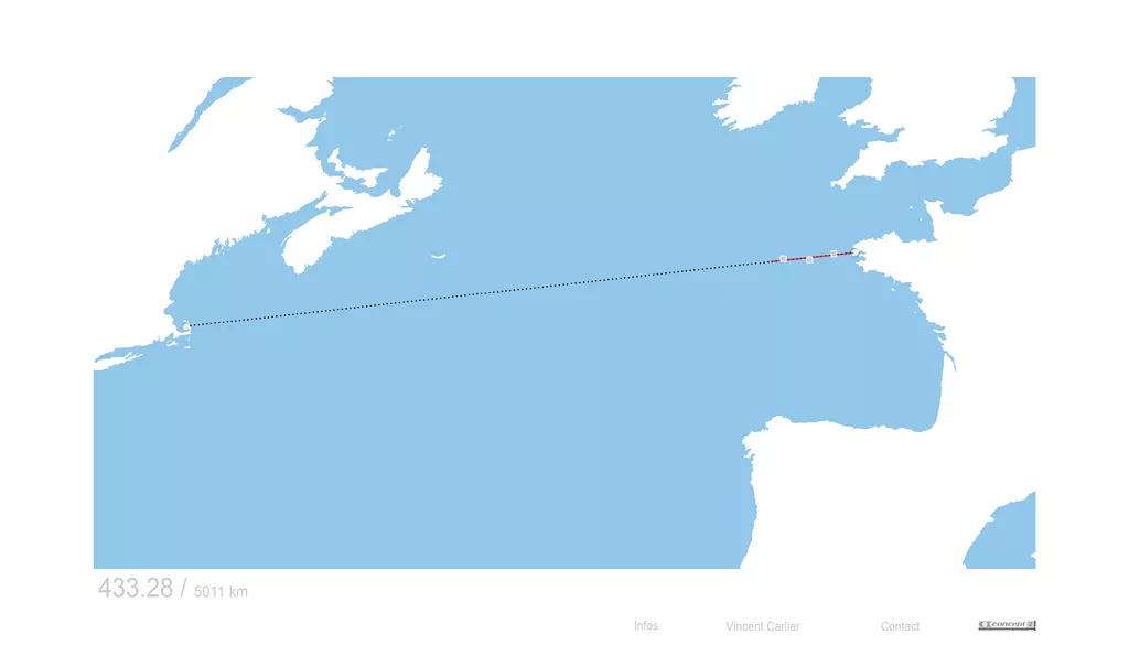 {Traversée de l'Atlantique en rameur d'appartement}, 2008 