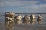 Les sculptures avant la mise à l'eau