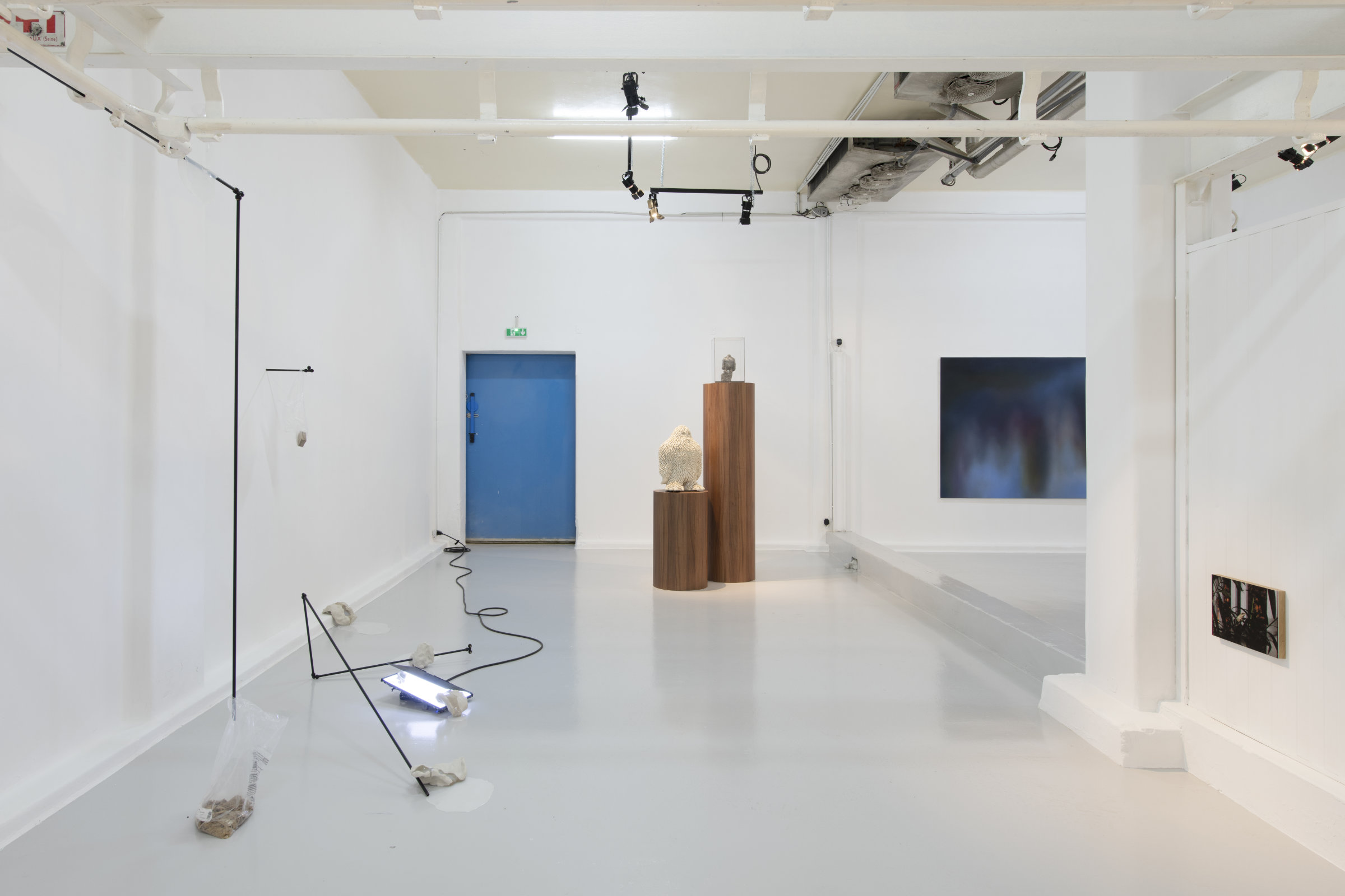 Au sol : œuvre de Chedly Atallah Mur du fond : œuvre de Diane Benoit du Rey