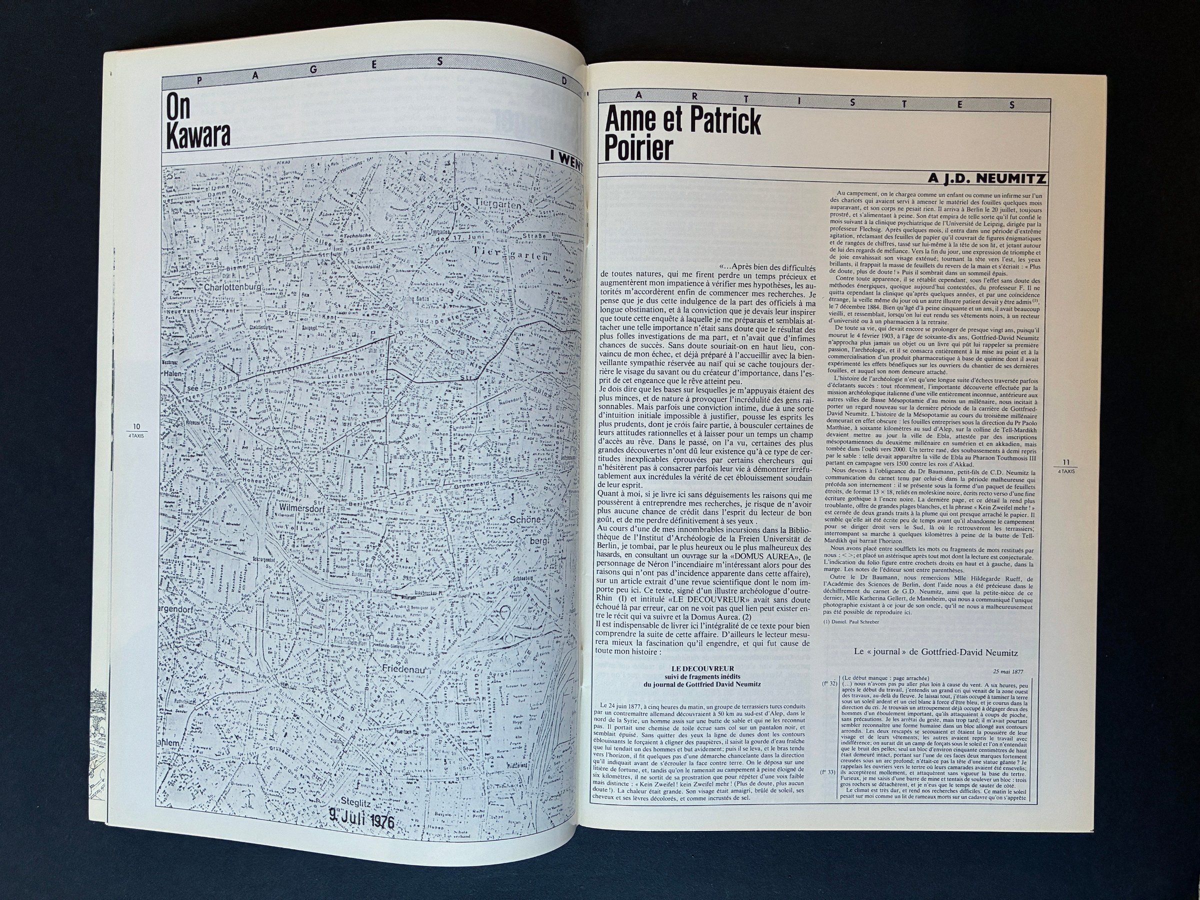On Kawara, I went Page 10 Anne et Patrick Poirier, A J. D. Neumitz Page 11