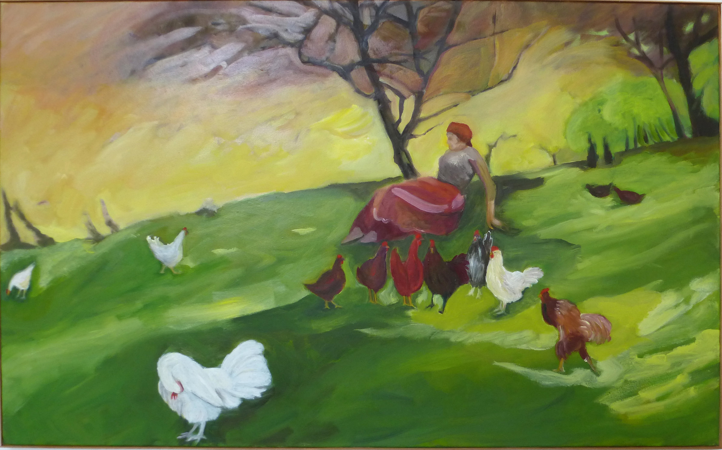 {La gardienne de poules (d'après « Au printemps » de Auguste Durst, Musée des Beaux arts de Pau)}, 2021