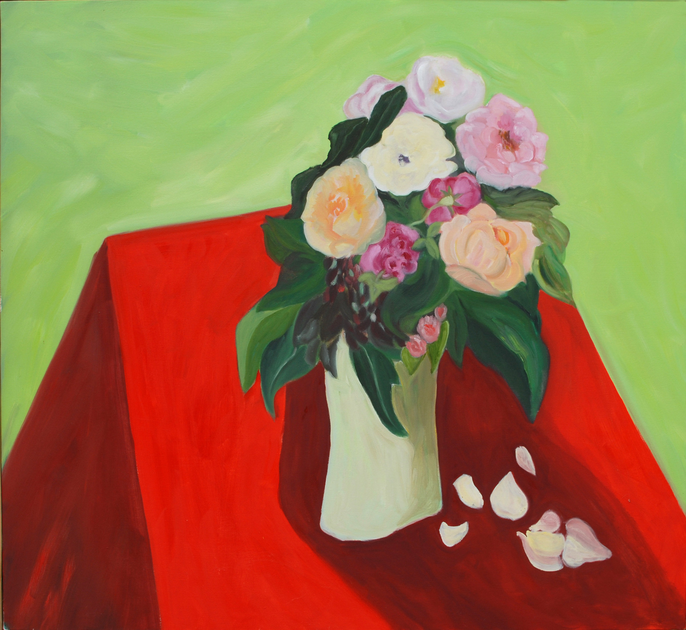 {Sur la table rouge}, 2018