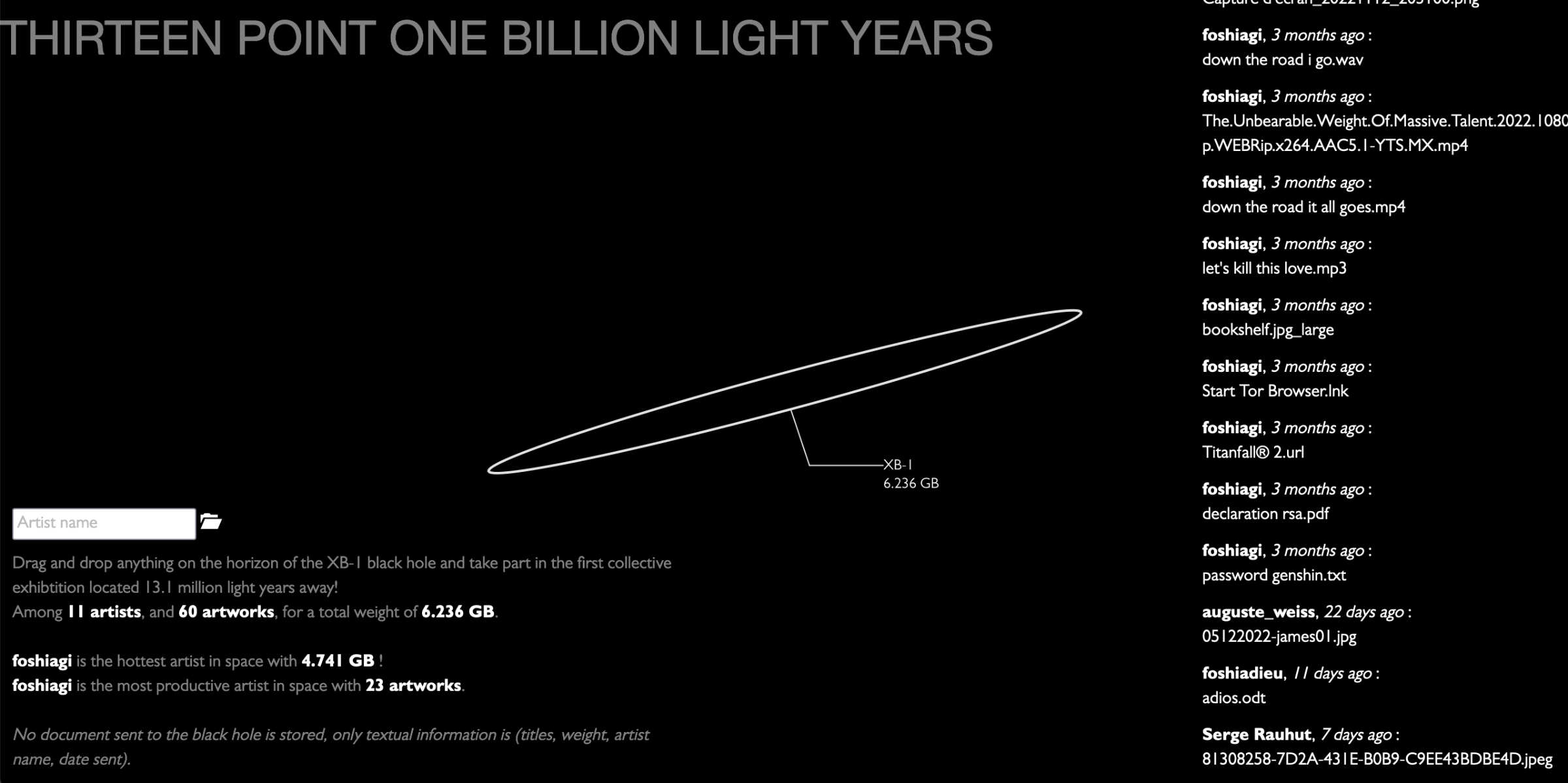 {Thirteen Point One Billion Light Years}, 2021