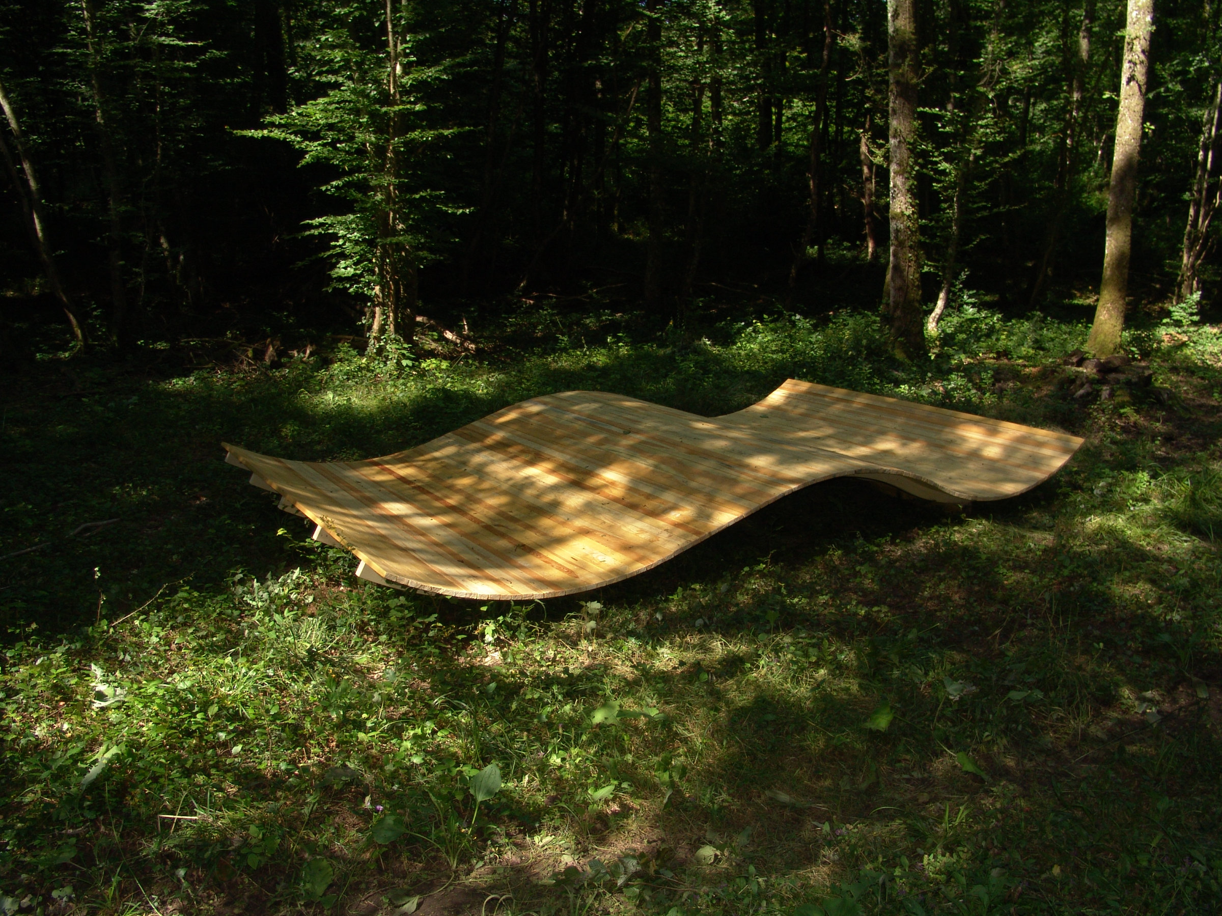 Bois, 5 x 3 x 0,5 m Commissariat : Alexandre Bohn Collection Vent des Forêts