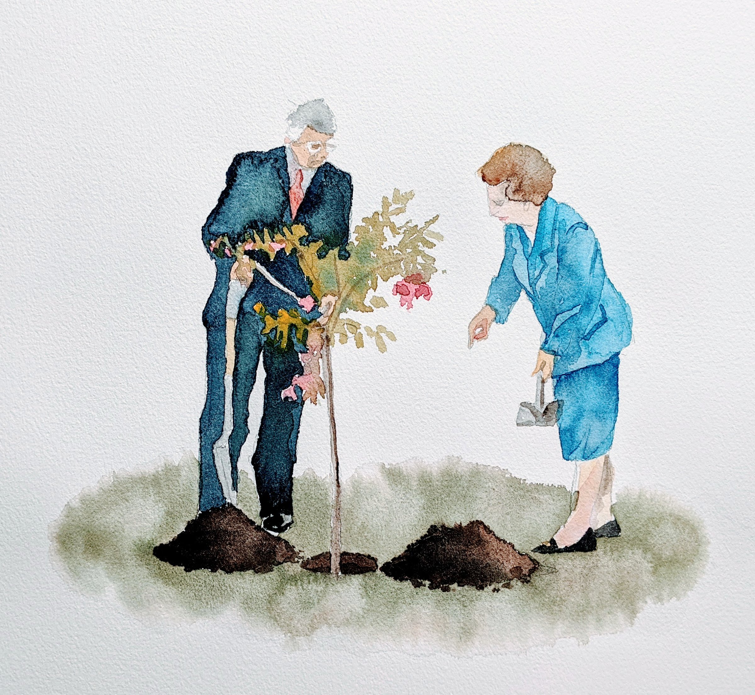 {Margaret Tatcher et John Mayor, Cerisier du Japon - Tesside Development Park, 1993}