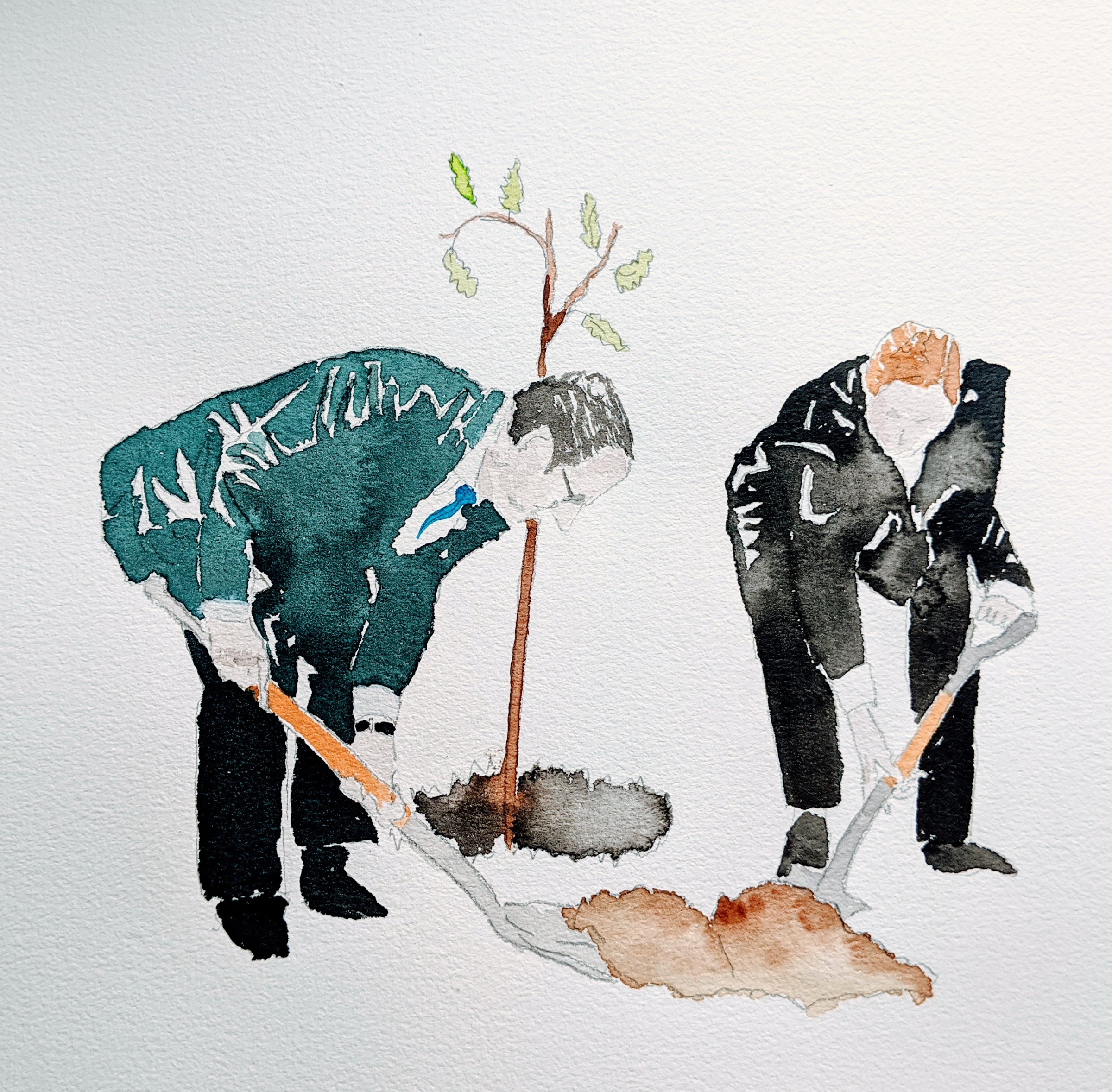 {François Hollande et Tony Abbott - Chêne vert - Canberra - 2014}