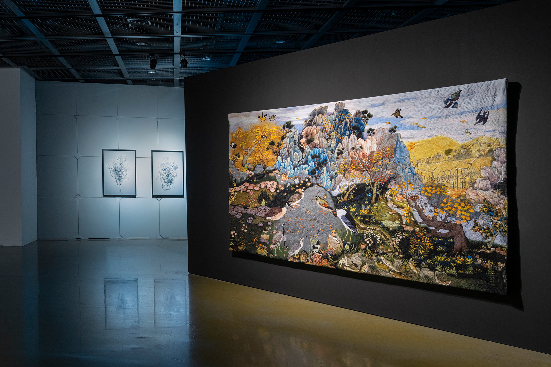 Vue de l'exposition Blue Bird, Daegu Art Factory, Daegu (Corée), 2022