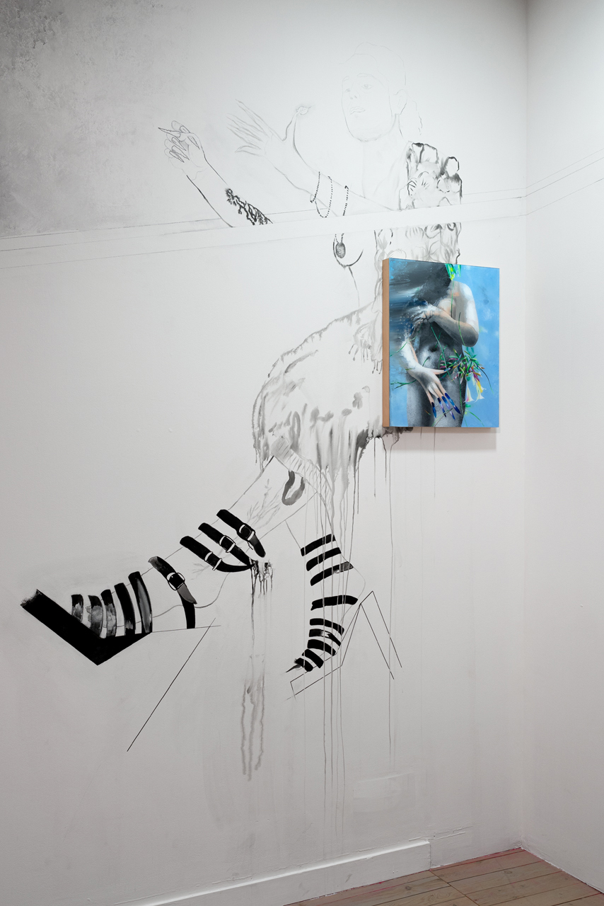 {La caverne gémissante}, dessin mural, 2023