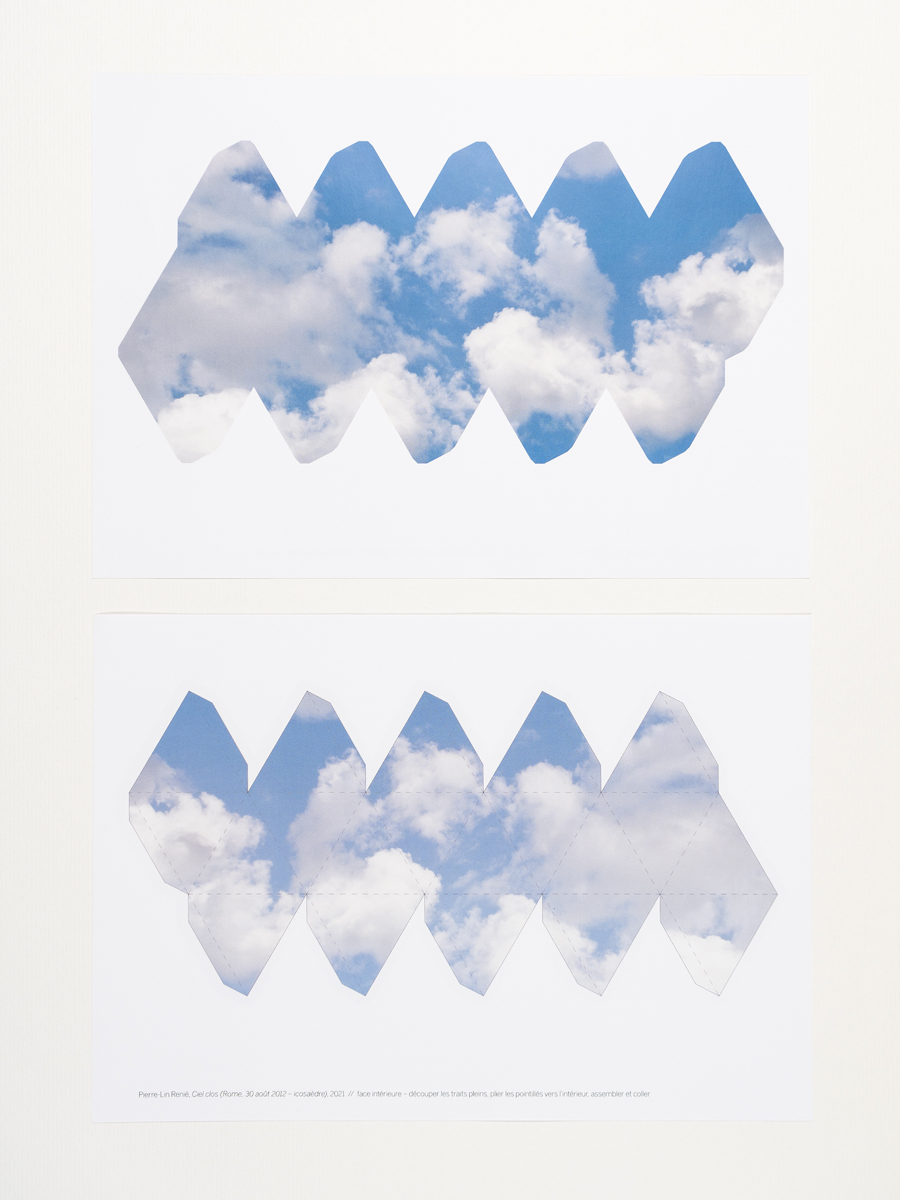 {Ciels clos (Rome, 30 août 2012 - icosaèdre)}, 2021 (recto et verso)