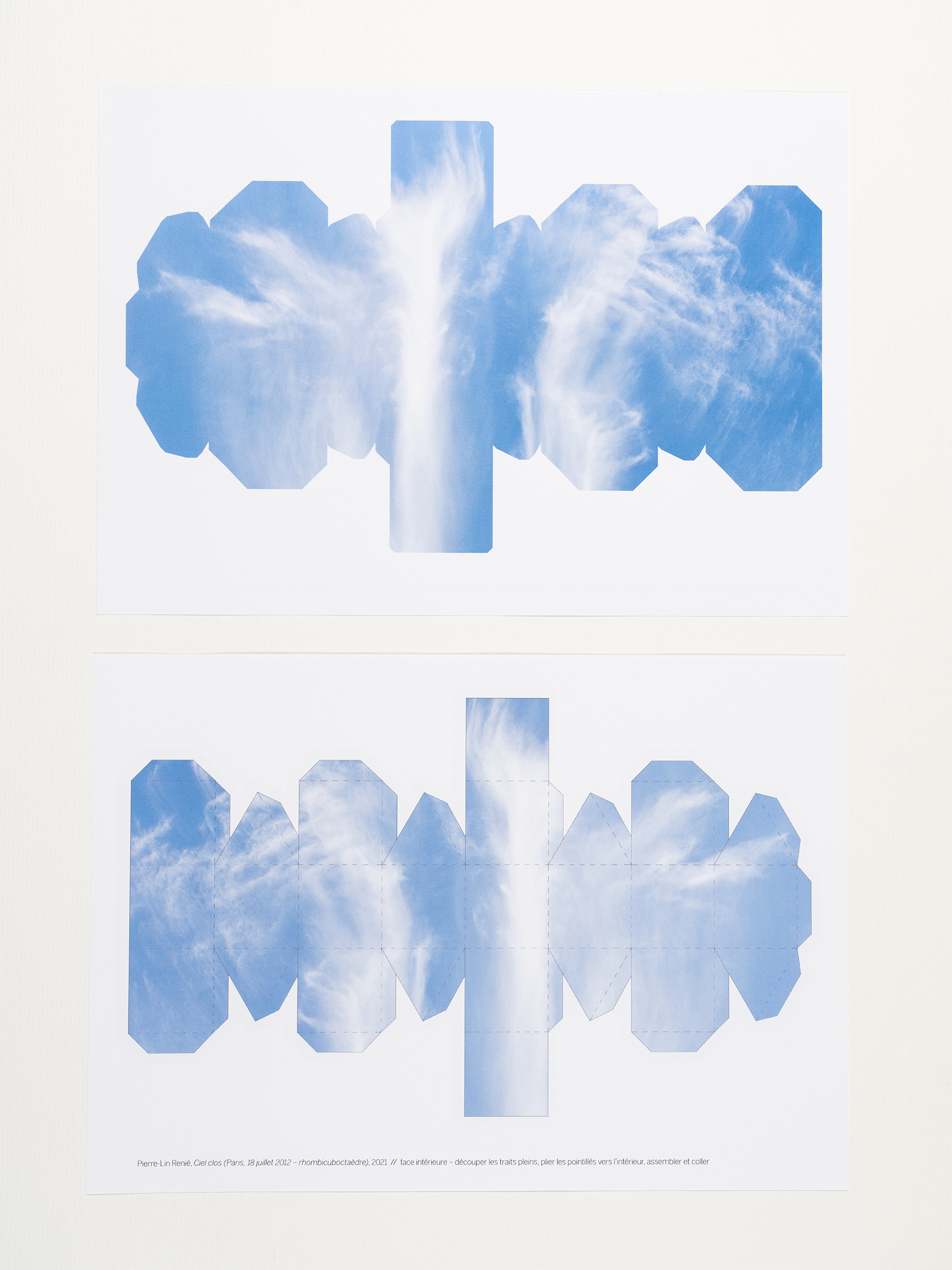 {Ciels clos (Paris, 18 juillet 2012 - rhombicuboctaèdre)}, 2021 (recto et verso)