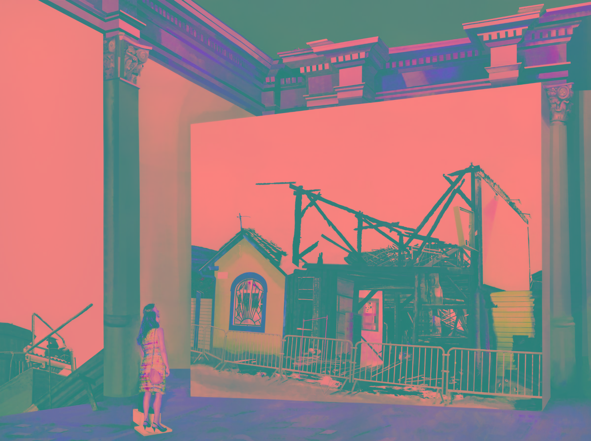 {On the ruins of the Pizzeria,} 2014