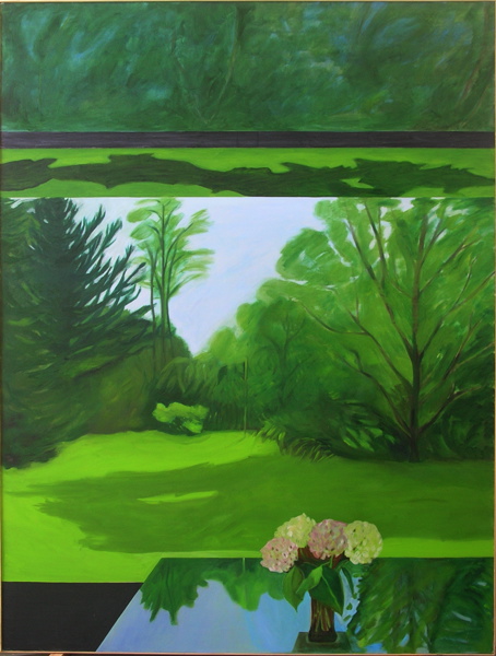 {Paysage, reflet, le bouquet d'hortensias,} 2009