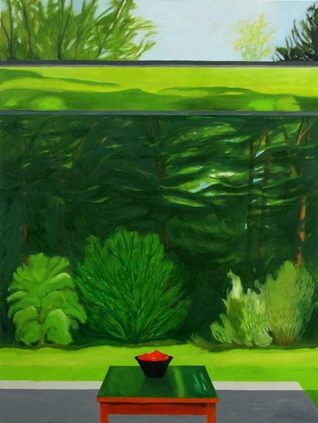 {Paysage, reflet, le plat de tomates,} 2009