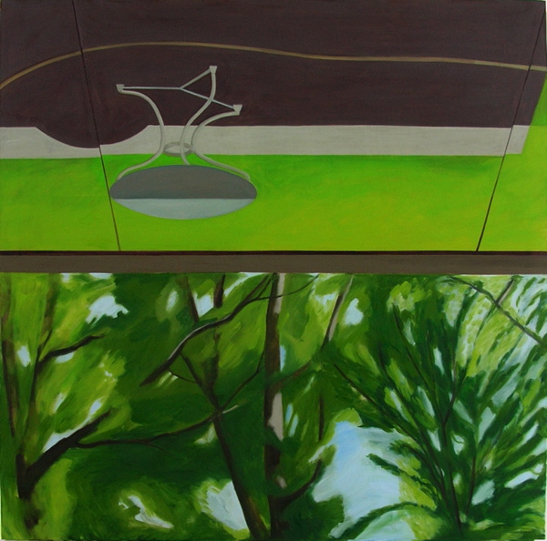 {Paysage, reflet, la table de jardin,} 2009