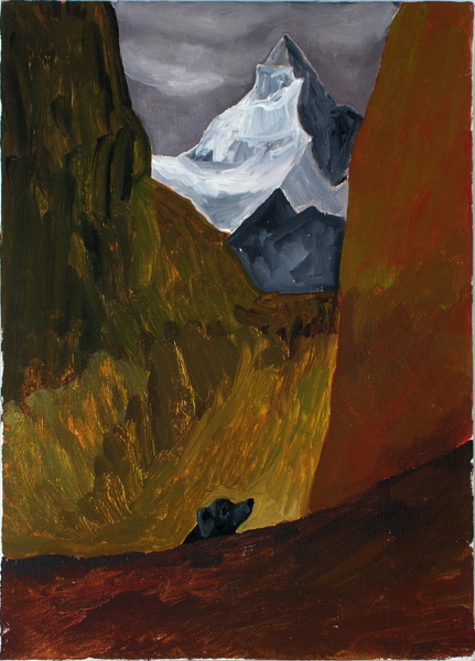 {Perro enterrado en arena (d'après Goya)}