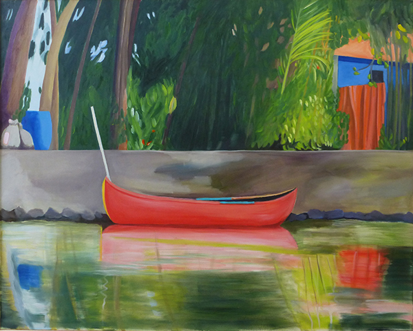 {La maison bleue, drap rouge,} 2015