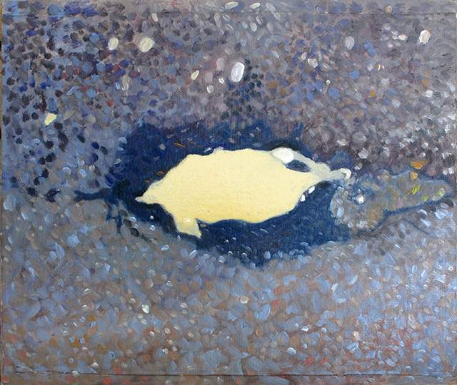 {Flaque d'eau couleur miel}, 31 mars
