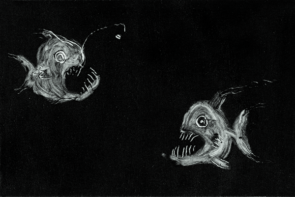 {Deux poissons abyssaux,} 1997
