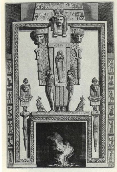 Giovanni Battista Piranesi, {Différentes manières d'orner les cheminées, et toute autre partie des édifices, tirées de l'Architecture égyptienne, étrusques et grecques}, 1769