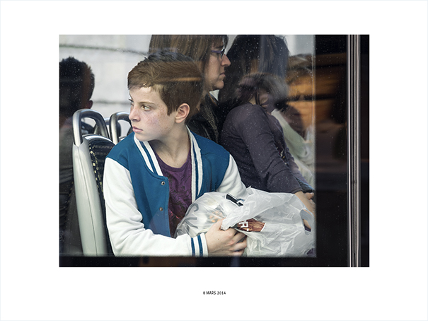 {Jeune garçon dans le tramway, Bordeaux, 8 mars 2014}