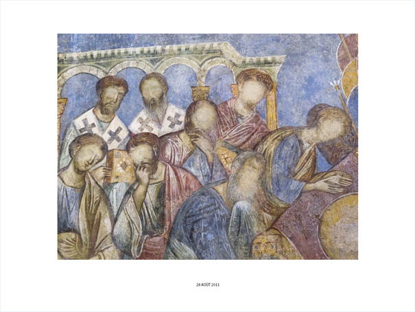 {Effacés (d'après Dormition de la Vierge, fresque anonyme, 1150-75), Abu Gosh, 28 août 2011}