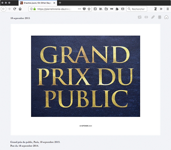 {D'autres jours,} 2014-2015