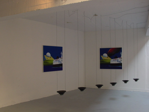 Vue de l'exposition Franck Eon et Rolf Julius, galerie Cortex Athletico, Bordeaux, 2005
