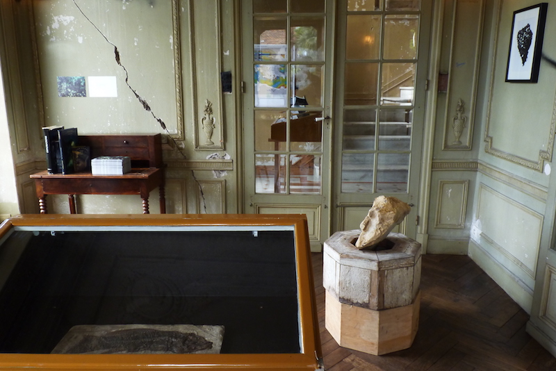 de gauche à droite : document en distribution libre (photographie et texte, 500 ex), Pierre gravée trouvée en pleine mer, L'île aux ours (tirage numérique, 25 ex.)