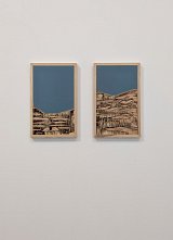 Peinture sur bois et bois raboté, 30 x 40 cm