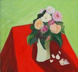 {Sur la table rouge}, 2018
