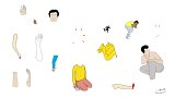 Documentation de la recherche, planches d'éléments préparatoires pour l'animation