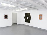 Vue de l'exposition Dark Star, avec David Malek et Blair Thurman, Ribordy Contemporary, Genève (CH), 2016 Mur de droite, à gauche : Blair Thurman, Field generator, (empirical form), 2016