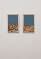 Peinture sur bois et bois raboté, 30 x 40 cm