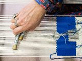 Vue d'atelier des lissières d'Aubusson Documentation de la production L'Atelier A2 avec France-Odile Perrin-Crinière, Patricia Bergereau et Aiko Konomi