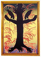 {Deux corbeaux dos à dos sur un arbre perchés,} 1988