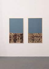 Peinture sur bois et bois raboté, 73 x 128 cm