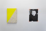  Sans titre (drapeau), 2019 Chêne, mdf, crépi, acrylique, fourrure, 53 × 79,5 × 4,5 cm Vladimir, 2019 Impression offset, 50 × 69,5 cm