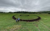 Installation, bouse de vache, 100 x 100 m