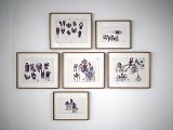 Archives 1,2,3,4,5 et 6, 2012 Dessins encadrés, rotring et feutre sur papier, 38 x 33 cm et 35 x 33 cm