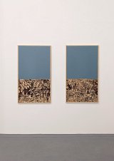 Peinture sur bois et bois raboté, 73 x 128 cm