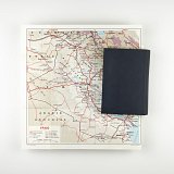 Carte de l'Irak et guide bleu du Moyen-Orient Tirage jet d'encre, 50 x 50 cm (encadré)