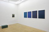 Vue de l'exposition Au sol, à gauche : Matthieu Clainchard, Le bruit vert, 2010