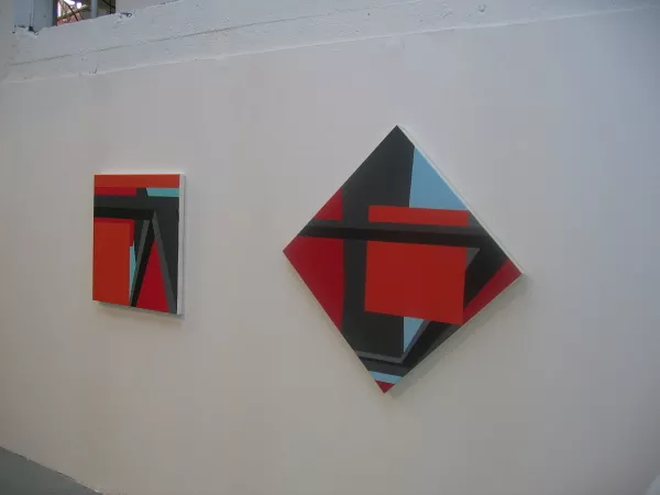 Vue de l'exposition {{Franck Eon et Damien Mazières,}} galerie Cortex Athletico, Bordeaux, 2005