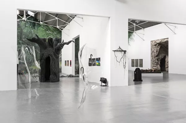Vue de l'exposition collective Natura Lapsa, Entrepôt-galerie, Le Confort Moderne, Poitiers, 2014